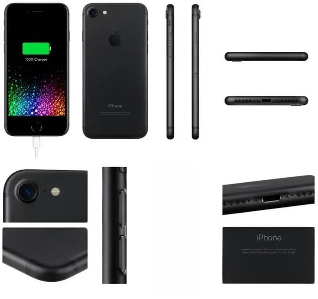 Alt view image 7 of 7 - Refurbished Apple iPhone 7 128GB Matte Black Unlocked Smartphone, 4.7" Retina HD Display, A10 Fusion Chip, iOS Cell Phone