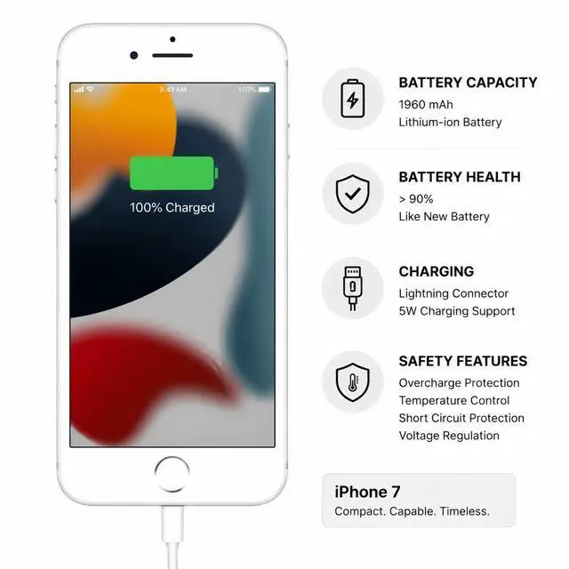 Alt view image 6 of 7 - Refurbished Apple iPhone 7 128GB Silver Unlocked Smartphone, 4.7" Retina HD Display, A10 Fusion Chip, iOS Cell Phone