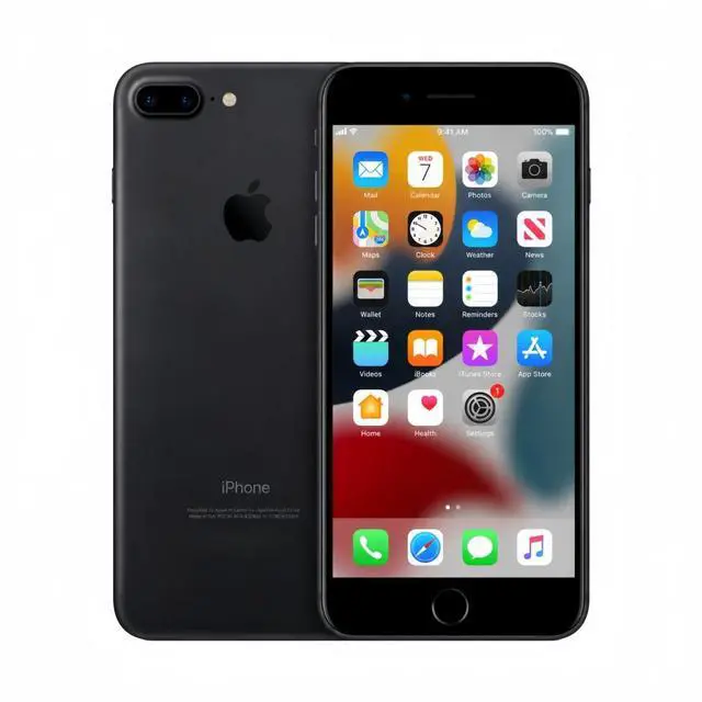 Main image of Refurbished Apple iPhone 7 Plus 128GB Matte Black Unlocked Smartphone, 5.5" Retina HD Display, A10 Fusion Chip, Dual Camera, iOS Cell Phone
