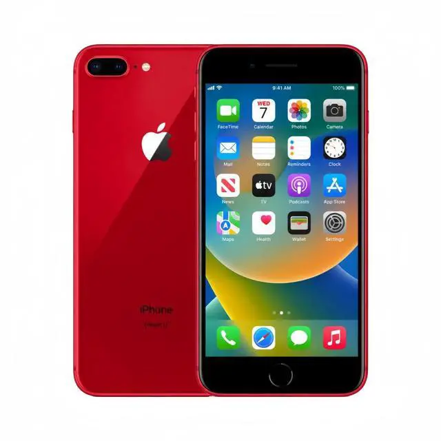 Main image of Refurbished Apple iPhone 8 Plus 64GB Red Unlocked Smartphone, 5.5" Retina HD Display, A11 Bionic Chip, Dual Camera, iOS Cell Phone
