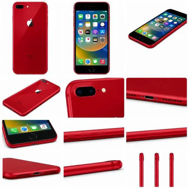 Alt view image 5 of 5 - Refurbished Apple iPhone 8 Plus 64GB Red Unlocked Smartphone, 5.5" Retina HD Display, A11 Bionic Chip, Dual Camera, iOS Cell Phone