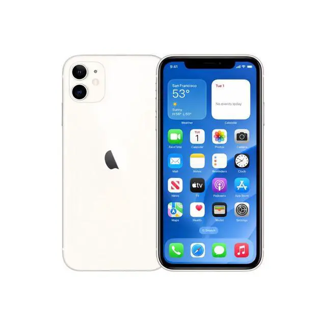 Alt view image 2 of 7 - Refurbished Apple iPhone 11 128GB White Unlocked Smartphone, 6.1-inch Liquid Retina HD Display, A13 Bionic Chip