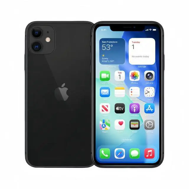 Main image of Refurbished Apple iPhone 11 64GB Black Unlocked Smartphone, 6.1-inch Liquid Retina HD Display, A13 Bionic Chip