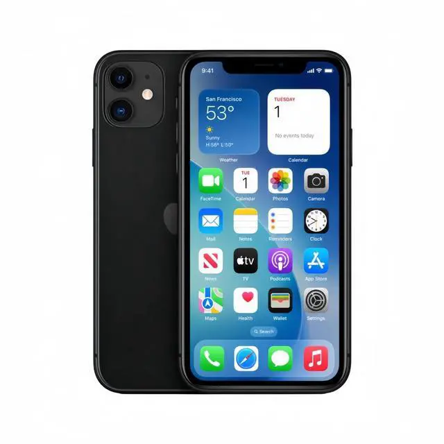 Alt view image 2 of 7 - Refurbished Apple iPhone 11 64GB Black Unlocked Smartphone, 6.1-inch Liquid Retina HD Display, A13 Bionic Chip