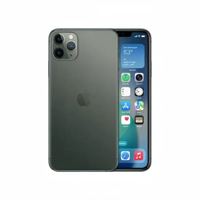 Main image of Apple iPhone 11 Pro Max Unlocked Smartphone 64GB Midnight Green 6.5 Inch Display A13 Bionic Chip 12MP Triple Camera No Contract Single Unit