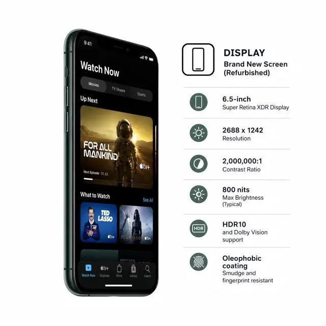 Alt view image 4 of 7 - Apple iPhone 11 Pro Unlocked Smartphone 256GB Midnight Green 5.8 Inch Display A13 Bionic Chip 12MP Triple Camera No Contract Single Unit