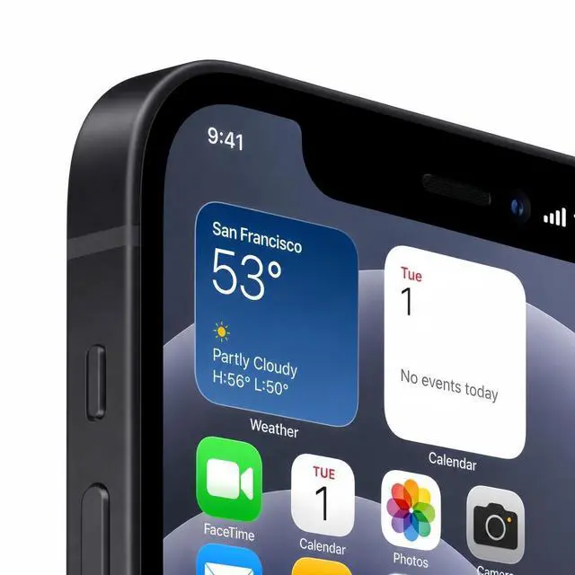 Alt view image 3 of 6 - Apple iPhone 12 Unlocked Smartphone 128GB Black 6.1 Inch Display A14 Bionic Chip 12MP Dual Camera No Contract Single Unit