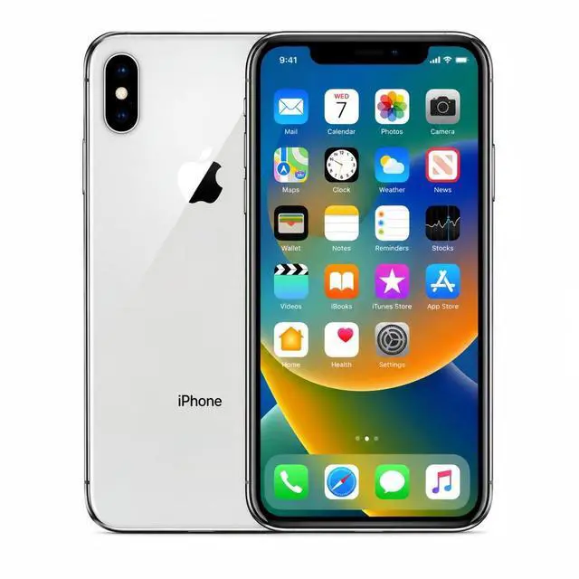 Main image of Refurbished Apple iPhone X 64GB Silver Unlocked Smartphone, 5.8" Super Retina OLED Display, A11 Bionic Chip, Face ID, iOS Cell Phone