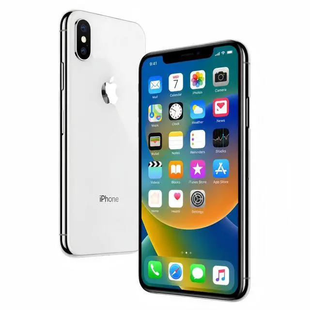 Alt view image 2 of 6 - Refurbished Apple iPhone X 64GB Silver Unlocked Smartphone, 5.8" Super Retina OLED Display, A11 Bionic Chip, Face ID, iOS Cell Phone