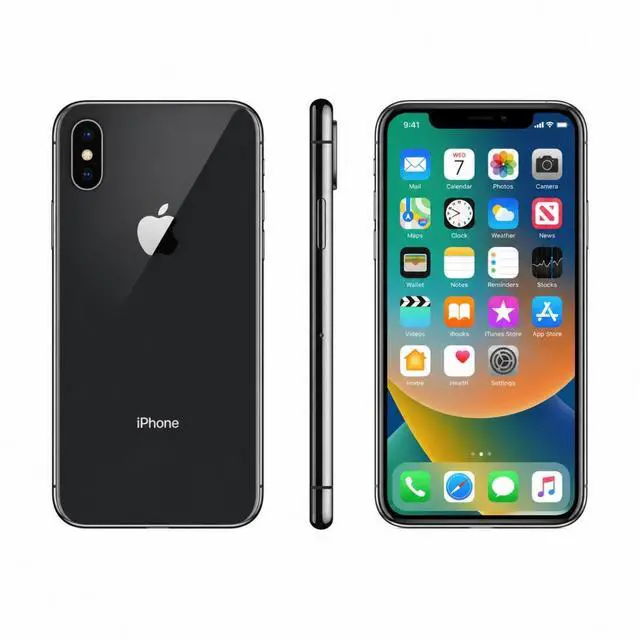 Main image of Refurbished Apple iPhone X 64GB Space Gray Unlocked Smartphone, 5.8" Super Retina OLED Display, A11 Bionic Chip, Face ID, iOS Cell Phone