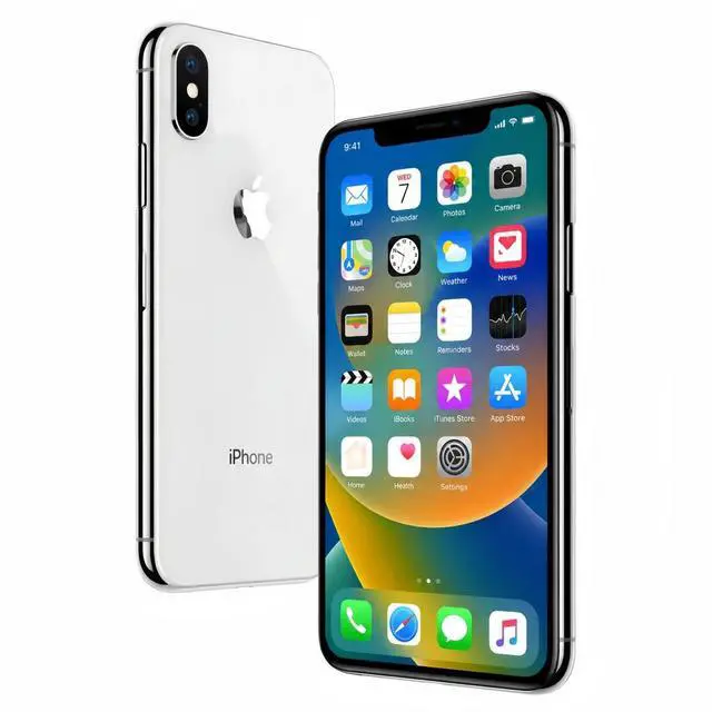 Main image of Refurbished Apple iPhone X 256GB Silver Unlocked Smartphone, 5.8" Super Retina OLED Display, A11 Bionic Chip, Face ID, iOS Cell Phone