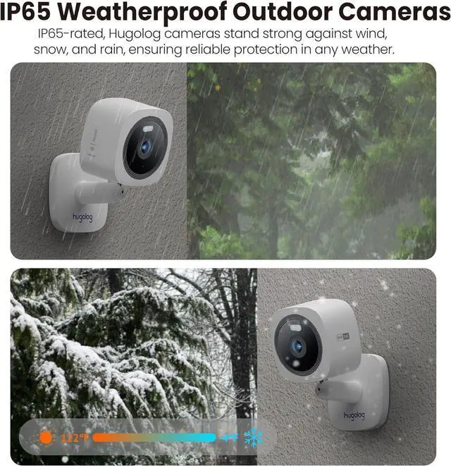 Alt view image 2 of 7 - Hugolog 3K 5MP Outdoor Indoor Security Cameras for Home Security, Home Camera with Starlight Color Night Vision,Built-in Spotlight,Motion Detection,2-Way Talk,US Cloud & Local Storage,Works with Alexa