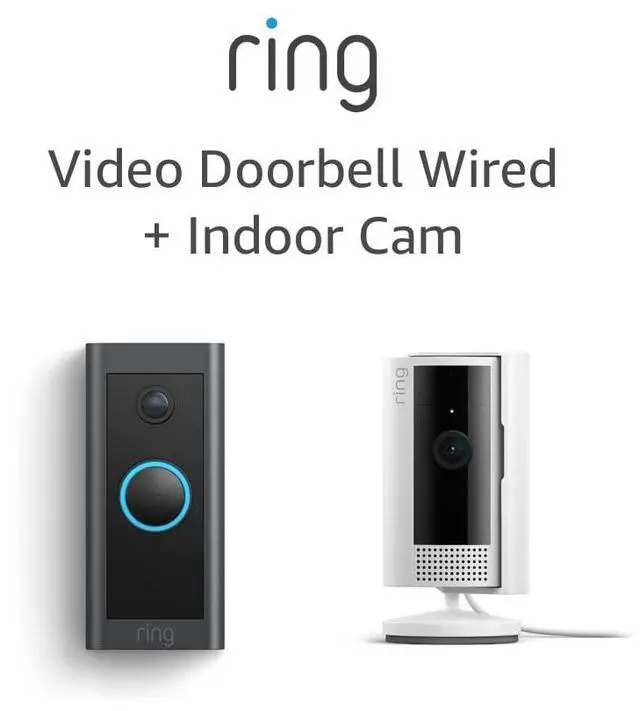 Main image of All-new Ring Indoor Cam, White with Ring Video Doorbell Wired