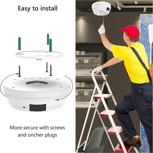Alt view image 7 of 7 - Smoke Detector Camera - Security Indoor Camera Mini 200 Days Standby 1080P WiFi HD Night Vision PIR Motion Detection Wireless Small Nanny Cam