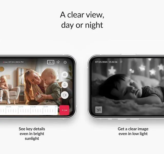 Alt view image 5 of 7 - YI Pro 2K 3PC Home Security Camera, 2.4GHz Indoor Cameras for Home Security with Person, Vehicle, Animal Smart Detection, Phone App for Baby, Pet, Dog Monitoring, Works with Alexa and Google Assistant