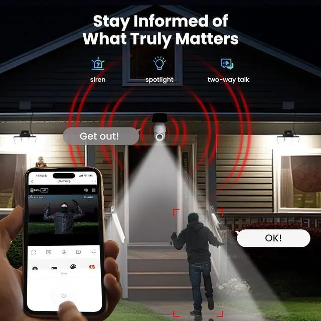 Alt view image 7 of 7 - LaView 2K 3MP Solar Security Cameras Wireless Outdoor, Cameras for Home Security, 360° Pan & Tilt Rechargeable Battery Camera, IP65 Outdoor Camera, Color Night Vision, Two-Way Audio, Work with Alexa