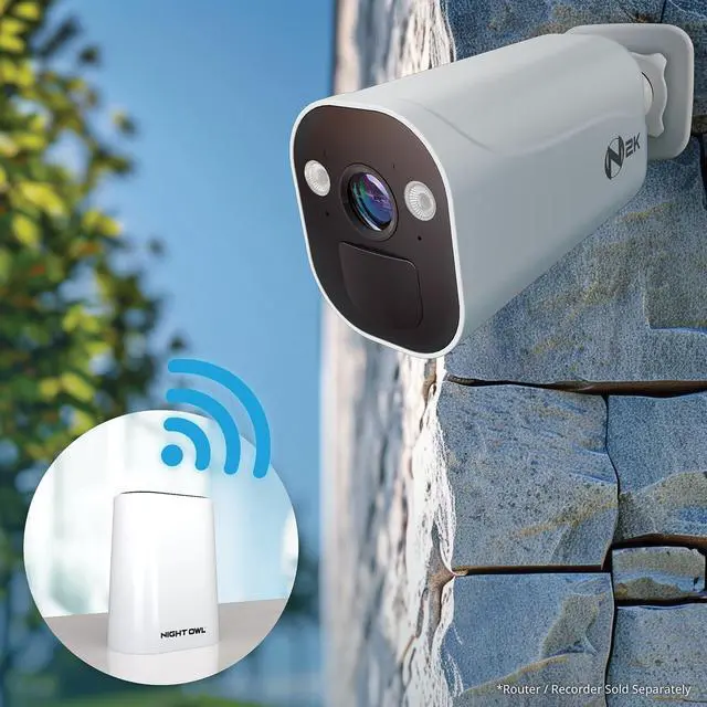 Alt view image 5 of 7 - Night Owl Wire Free 2K HD Indoor/Outdoor Deterrence Cameras with 2-Way Audio (2-Pack)