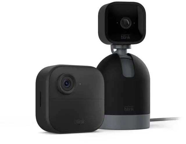 Main image of Blink Outdoor 4 (4th Gen) + Blink Mini Pan-Tilt Camera  Smart security camera, two-way talk, HD live view, motion detection, set up in minutes, Works with Alexa  2 camera system