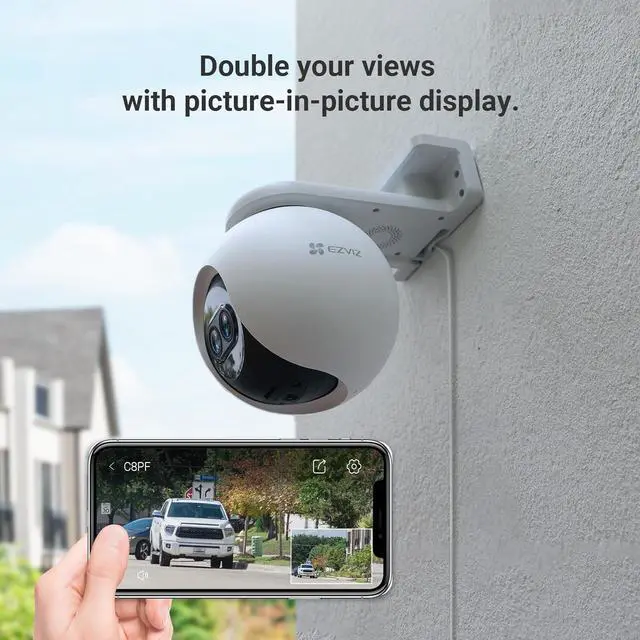 Alt view image 4 of 7 - EZVIZ Security Camera Outdoor, 1080P Pan/Tilt/Zoom WiFi Camera, 8× Mixed Zoom and AI-Powered Person Detection Security Cam, IP65 Waterproof, Support MicroSD Card up to 512GB | C8PF