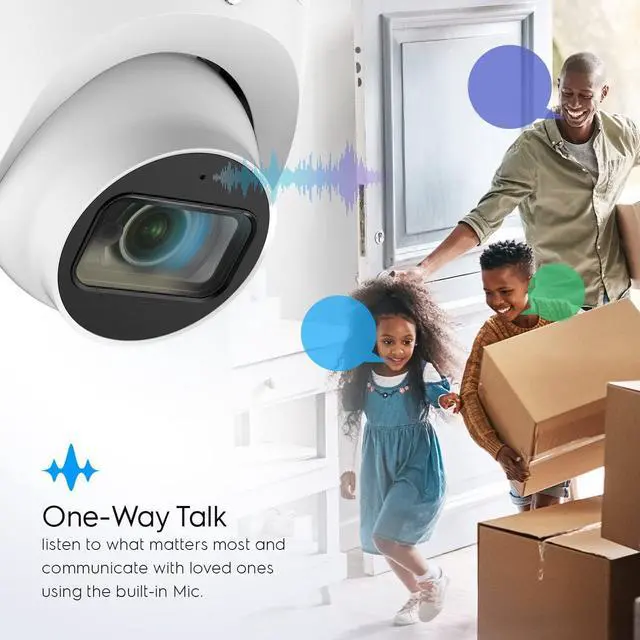 Alt view image 4 of 6 - Amcrest Analog 4K Outdoor Security Camera, Turret 8MP @15fps CCTV-Coax-BNC Camera, 65ft Night Vision, 125° Angle, Built-in Mic, White (AMC4KDM28-W-V3), (Not an IP Camera) DVR Required, Not Included