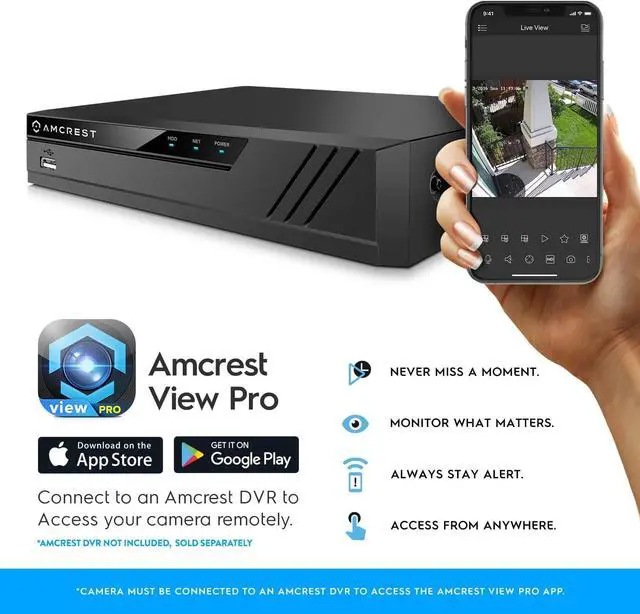 Alt view image 6 of 6 - Amcrest Analog 4K Outdoor Security Camera, Turret 8MP @15fps CCTV-Coax-BNC Camera, 65ft Night Vision, 125° Angle, Built-in Mic, White (AMC4KDM28-W-V3), (Not an IP Camera) DVR Required, Not Included