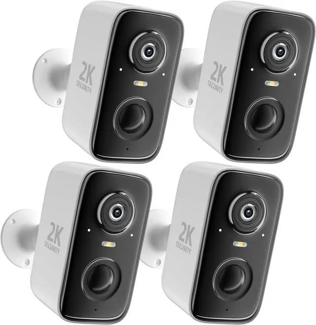 Main image of Rraycom 4Pc Security Cameras Wireless Outdoor,2K Battery Powered AI Motion Detection Spotlight Siren Alarm Surveillance Indoor Home Camera, Color Night Vision, 2-Way Talk, Waterproof, Works/Alexa
