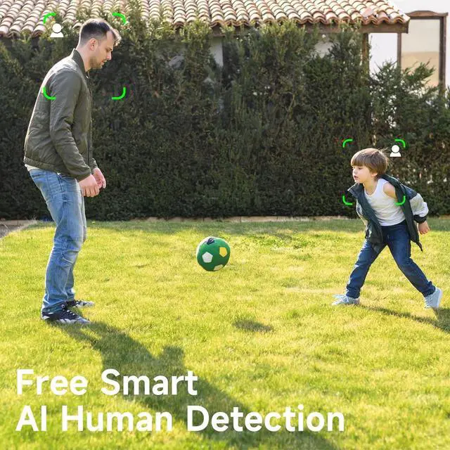 Alt view image 5 of 7 - Rraycom 4Pc Security Cameras Wireless Outdoor,2K Battery Powered AI Motion Detection Spotlight Siren Alarm Surveillance Indoor Home Camera, Color Night Vision, 2-Way Talk, Waterproof, Works/Alexa