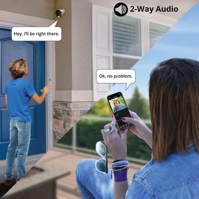 Alt view image 7 of 7 - Night Owl Plug-in Wireless 4K HD Indoor/Outdoor Deterrence Camera with 2-Way Audio (2 Camera)