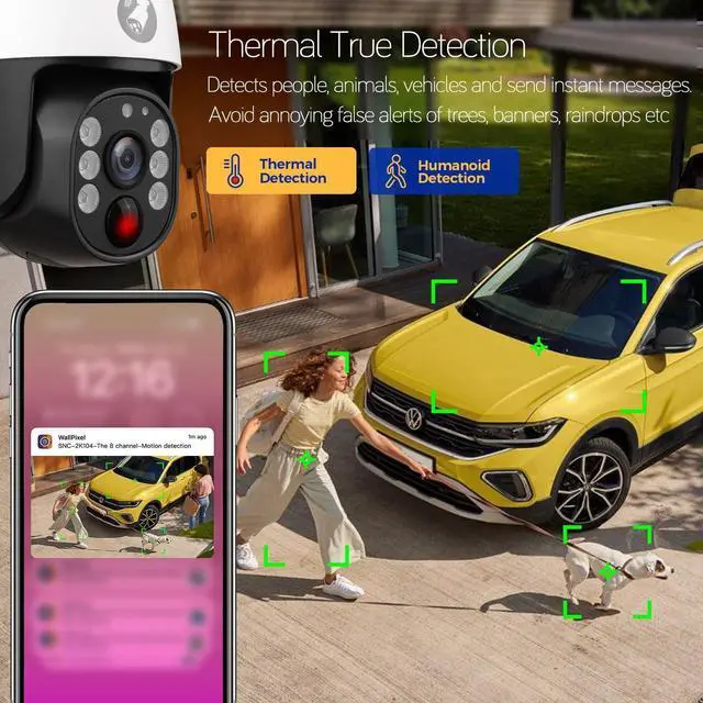 Alt view image 5 of 7 - xmartO 10CH 4MP QHD PTZ Solar Wireless Security Camera System, 6*WiFi 6 5G Dual Band Solar Battery PTZ CAM, Wire-Free Easy Installation,10CH 4K Long Range WiFi 6 Surveillance DVR NVR Kit
