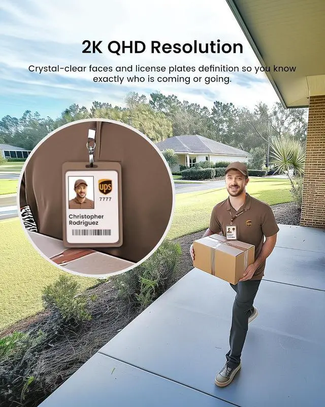 Alt view image 4 of 7 - AOSU Solar Security Cameras Wireless Outdoor, 2Mins DIY Installation 2K Color Night Vision Cameras for Home Security, Compatible Homebase Only