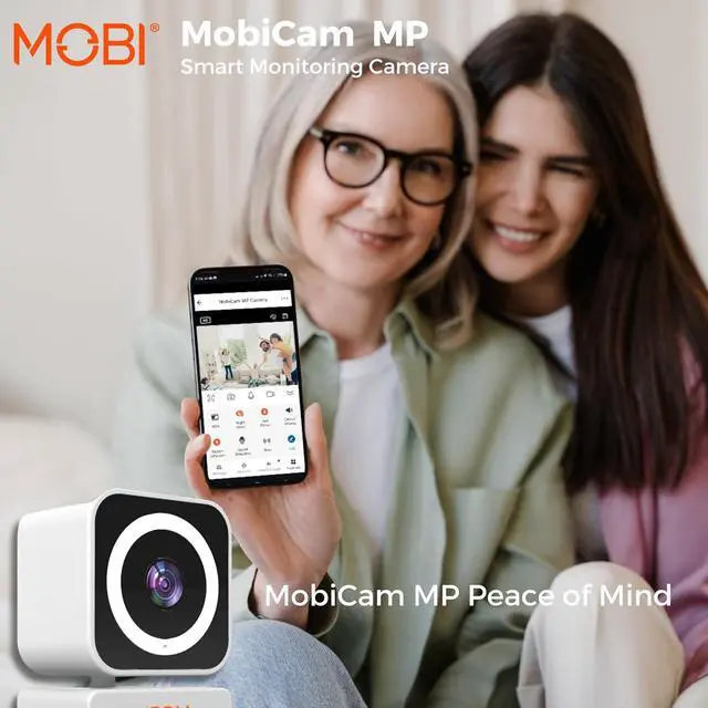 Alt view image 7 of 7 - MobiCam MP Smart Home/Office Camera with 3MP Resolution, 2-Way Audio, Night Vision, 30-Second Setup, Dual WiFi (2.4GHz & 5GHz), BLE Connectivity High-Resolution IP Monitoring Camera 3-Pack