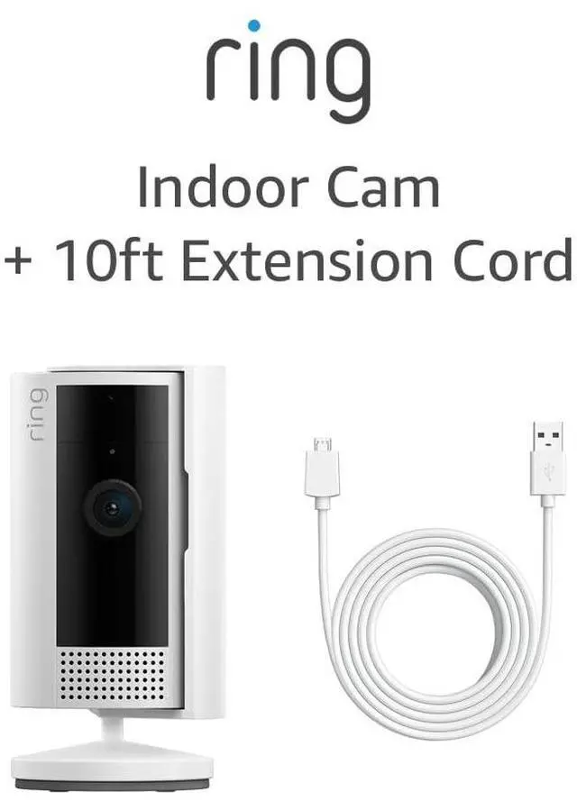 Main image of All-new Ring Indoor Cam (2nd Gen), White with 10 ft. USB-A to Micro USB Power Cable