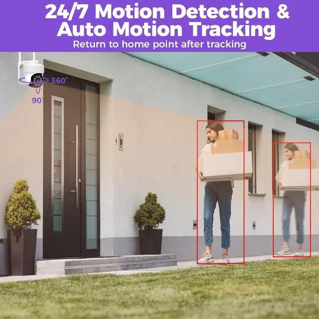 Alt view image 3 of 7 - XMARTO WYS3084-1TB WiFi PTZ Security Camera System 4-Pack + 4pcs BC4-SP Wire-Free Solar Security Cameras Bundle