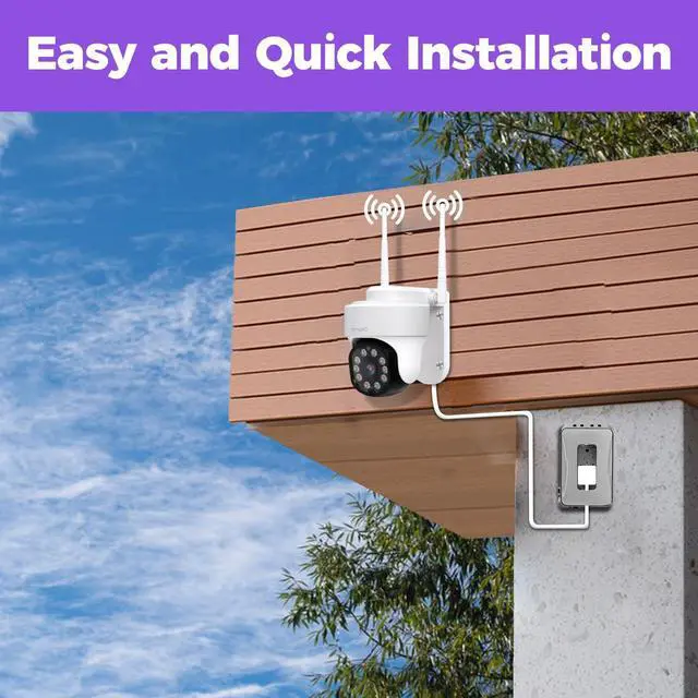 Alt view image 4 of 7 - XMARTO WYS3084-1TB WiFi PTZ Security Camera System 4-Pack + 4pcs BC4-SP Wire-Free Solar Security Cameras Bundle