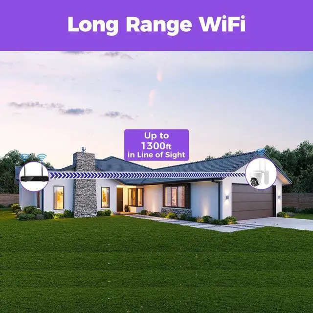 Alt view image 5 of 7 - XMARTO WYS3084-1TB WiFi PTZ Security Camera System 4-Pack + 4pcs BC4-SP Wire-Free Solar Security Cameras Bundle