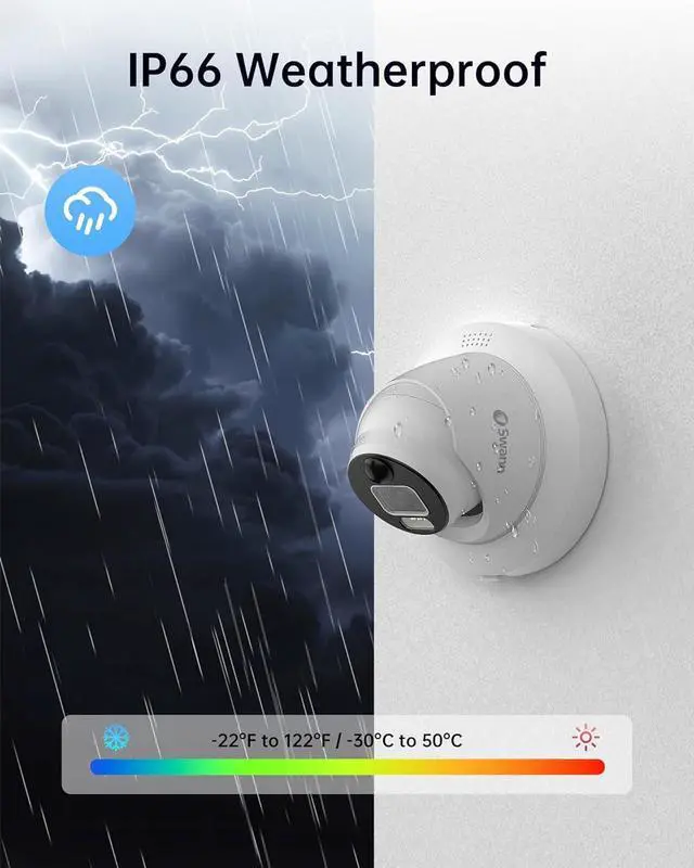 Alt view image 2 of 7 - Swann 6K Add-on NVR Dome Security Camera, IP Cam for Indoor & Outdoor Home, 12MP PoE Wired CCTV, 2-Way Audio, Video Analytics, Color Night Vision, True Detect, Flashing & Spotlights, Siren