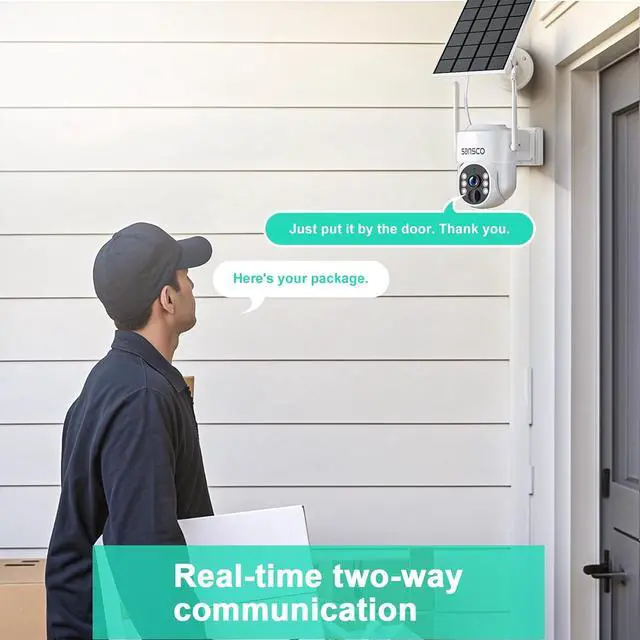 Alt view image 4 of 7 - SANSCO 2K Wire-Free Solar Battery Powered Security Camera System, 10 Channel NVR Recorder with 500GB Hard Drive, (4) 4MP Outdoor WiFi Pan Tilt Zoom Camera with Solar Panel, 2 Way Audio, Remote Access