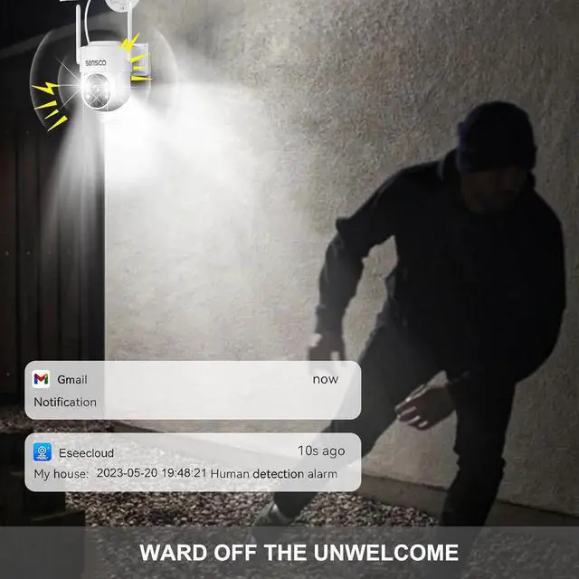 Alt view image 5 of 7 - SANSCO 2K Wire-Free Solar Battery Powered Security Camera System, 10 Channel NVR Recorder with 500GB Hard Drive, (4) 4MP Outdoor WiFi Pan Tilt Zoom Camera with Solar Panel, 2 Way Audio, Remote Access