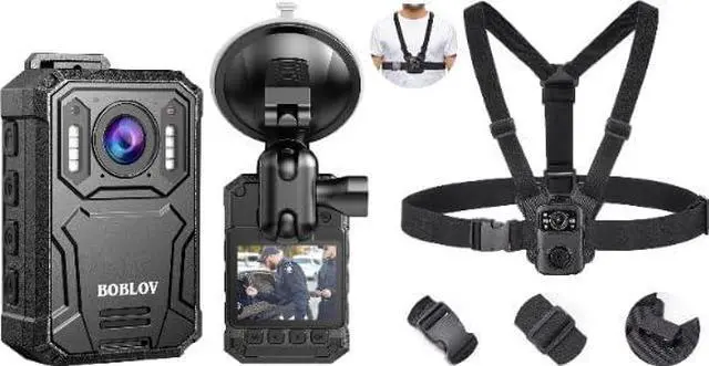 Main image of BOBLOV KJ23Pro 2K Body Camera, 256GB, Night Vision, 15Hrs Battery, 1080p Video, Universal Mount
