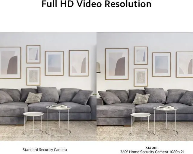 Alt view image 5 of 7 - Xiaomi Mi 360° Home Security Camera 1080p, 360° Panoramic View, Full Protection 1080p, High Definition, Infrared Night Vision, AI Human Detection, White