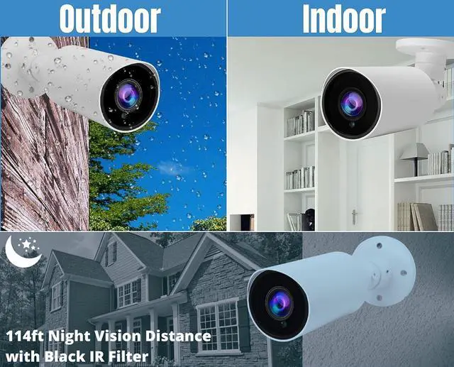 Alt view image 6 of 7 - Evertech 8 Channel 4 Bullet Security Camera Outdoor Surveillance System 2TB Storage for Recording Playback Remote Viewing