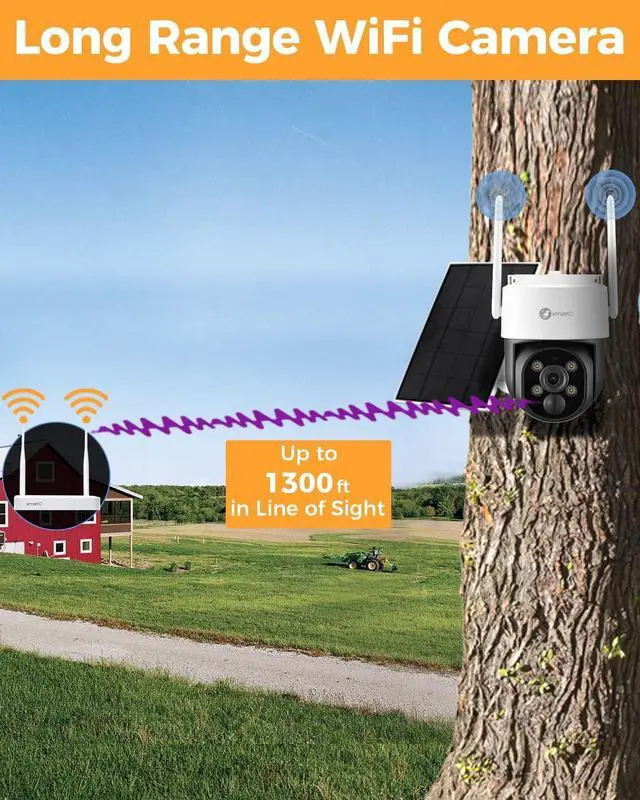 Alt view image 7 of 7 - XMARTO 100% Wire-Free Solar PTZ Home Security Camera System Wireless, 4-Set 2K 4MP PTZ CCTV Camera Kit with 4K 10CH Expandable WiFi NVR + 2PCS 4MP Solar Battery WiF Cameras