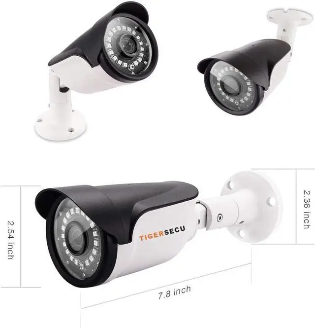 Alt view image 6 of 7 - TIGERSECU 1080P Long Range Bullet Security Camera for DVR, Weatheproof for Indoor/Outdoor Use, Hybrid 4-in-1 OSD Switch for TVI/CVI/AHD/CVBS DVRs (Power Supply and Coaxial Cable Sold Separately)