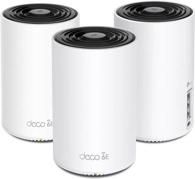 Main image of TP-Link Deco AXE5400 Tri-Band WiFi 6E Mesh System - Wi-Fi up to 7200 Sq.Ft, Engadget Rated Best Mesh For Most People, Replaces WiFi Router and Extender, AI-Driven Mesh New 6GHz Band, 3-Pack(Deco XE75)