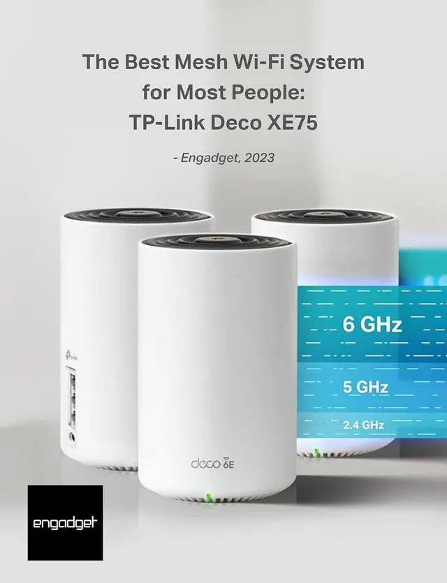 Alt view image 2 of 7 - TP-Link Deco AXE5400 Tri-Band WiFi 6E Mesh System - Wi-Fi up to 7200 Sq.Ft, Engadget Rated Best Mesh For Most People, Replaces WiFi Router and Extender, AI-Driven Mesh New 6GHz Band, 3-Pack(Deco XE75)