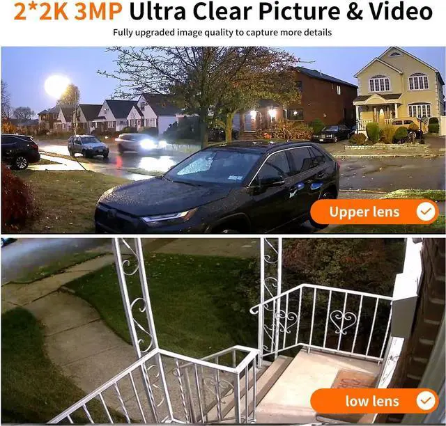 Alt view image 4 of 7 - Solar Security Cameras Outdoor Wireless,2.4G/5G WiFi Cameras for Home Security, Dual Lens PTZ Motion Zone,2-Way Audio,Night Vision,Weatherproof,SD/Cloud Storage