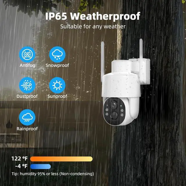 Alt view image 7 of 7 - 4G LTE Cellular No Wifi Security Cameras Outdoor, Solar Powered Wireless 4MP Cellular Security Camera, SD/Cloud Storage, PIR Motion Detection, Color Night Vision, 2 Ways Talk, Built in SIM Card
