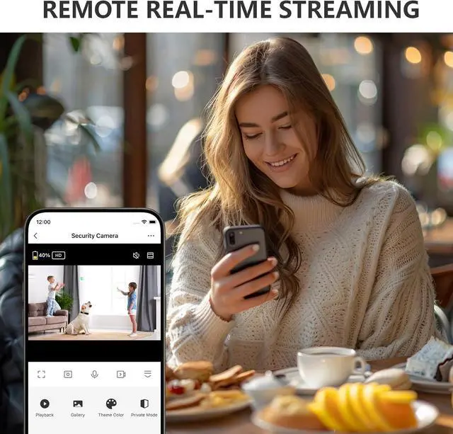 Alt view image 4 of 5 - 2K Wireless Clock Camera with Motion Detection, 2.4G&5G WiFi, Mobile App Control, Home Security, 64GB