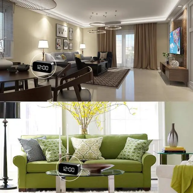 Alt view image 5 of 7 - Clock Camera - Security Camera - Indoor Full HD Mini 1080P WiFi Wireless Motion Detection Night Vision Real Time Watch Live Video Nanny Cam