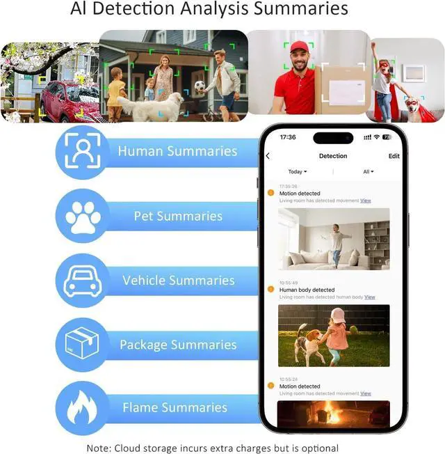 Alt view image 4 of 7 - Gadpiparty Security Cameras Wireless Outdoor, tuya 5g Security Camera, 2K HD Home Security System 4-Cam Kit with 130°-Wide View, 3MP Color Night Vision, Spotlight,IP65 Waterproof, Support Alexa,Cloud